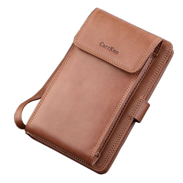 

new arrival men's fashion multifunctional man phone purse vintage clutch wallet with zipper coin bag card holder for male, Red;black