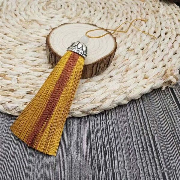 

12pcs lot 10cm double colored tassel silk fringe sewing bang tassel trim decorative key tassels for curtain home decoration h wmtpor