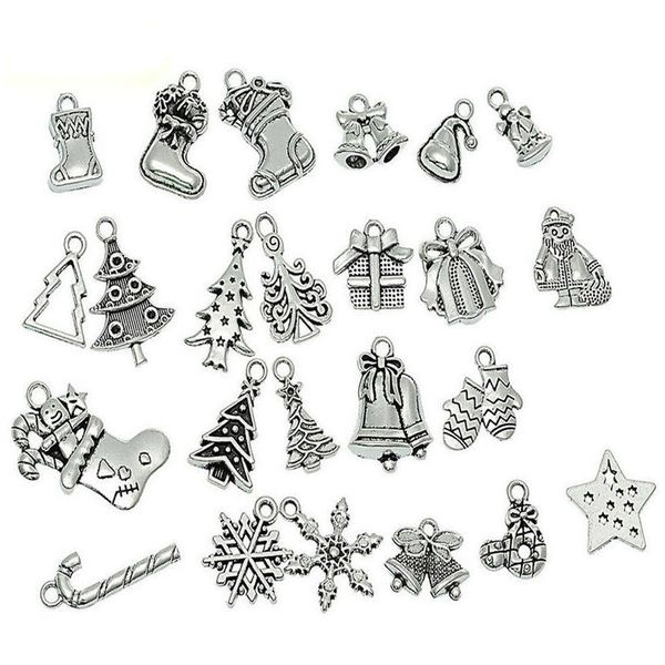 

metal charms christmas pendant ornaments beads for jewelry making diy bracelet earrings xmas gift tree elk santa claus jllgap