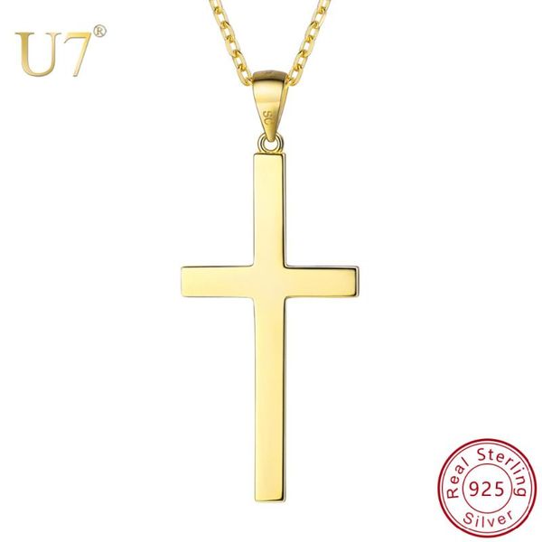 

pendant necklaces u7 925 sterling silver cross pendants vintage jewelry bijoux femme gift for women accessories statement necklace sc192