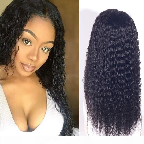 

kinky curly human hair wig for black women 130% density remy 360 lace front human hair wigs pre-plucked with baby hair, Black;brown