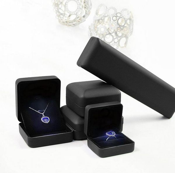 Caixa de joias de luxo em couro pu para anel, pulseira, colar, brinco, caixas de presente, caixa de apresentação, organizador de presente de casamento
