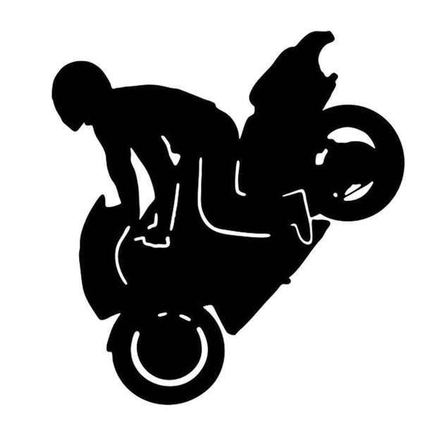 

14*13cm motorcycle stunt riding personalized sports car sticker decal car accessories black/silver c2-0218