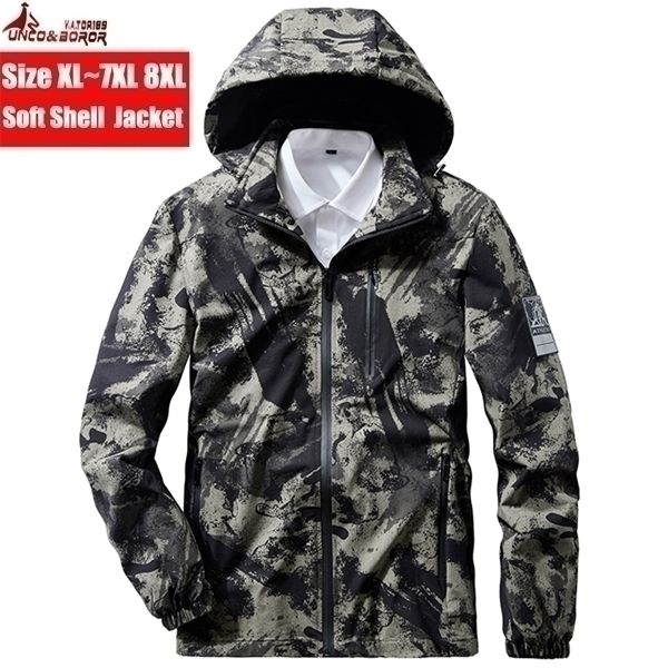 

big size 7xl 8xl military tactical camouflage men army windproof softshell jacket man hoodie coat rain outerwear clothing x1025, Black;brown