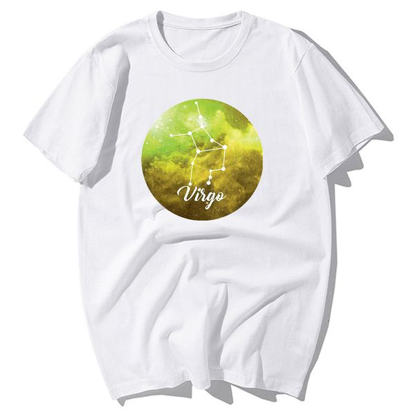 

sport 2020 twelve constellations virgo star print t shirts men women funny lovely couples in love t-shirt casual cotton tshirts