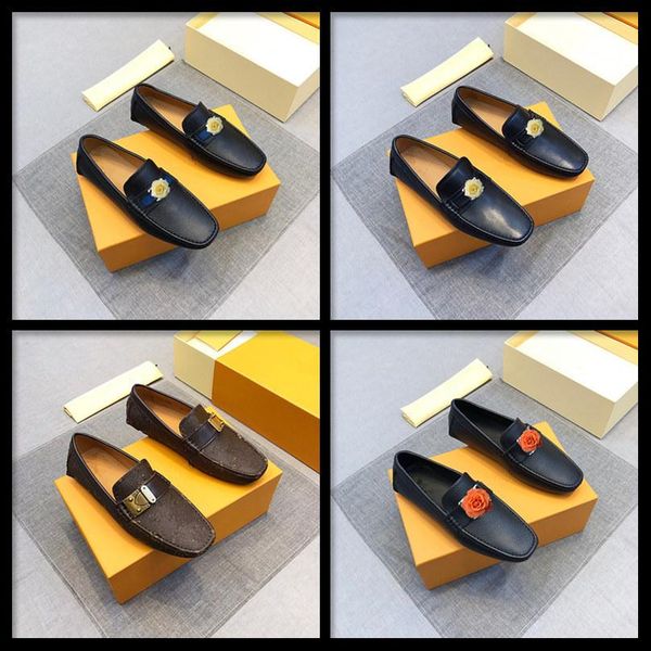 

q5 new summer men leather shoe fashion pointed toe dress shoes light soft driving shoes flat casual shoes low loafers 11, Black