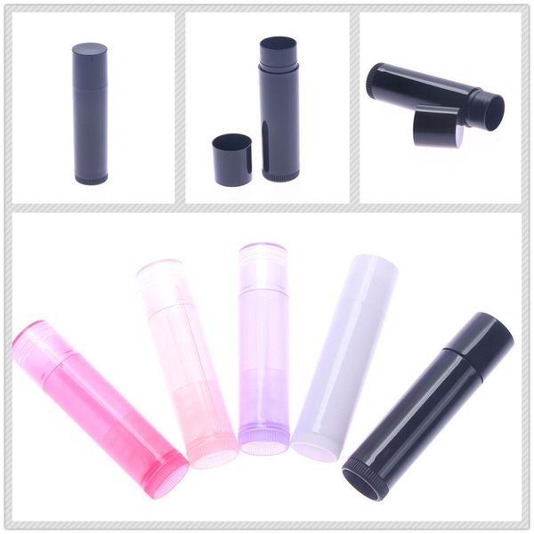 

5 pcs plastic lip balm tube colourful fashion lipstick bottle with caps container glue stick clear travel empty bottle 5ml swy wmtggs