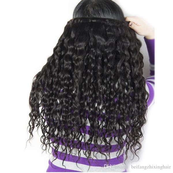

grade 8a--virgin hair brazilian water wave 50g per bundles &6 bundle one lot 100% human hair weaves wet and wavy remy, Black