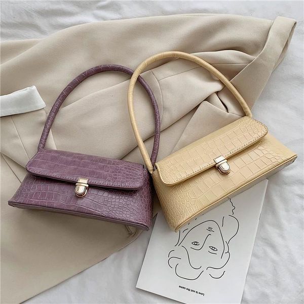 

fashion pu leather crocodile pattern mobile phone bag small shoulder bag women underarm female coin purse pocket handbag