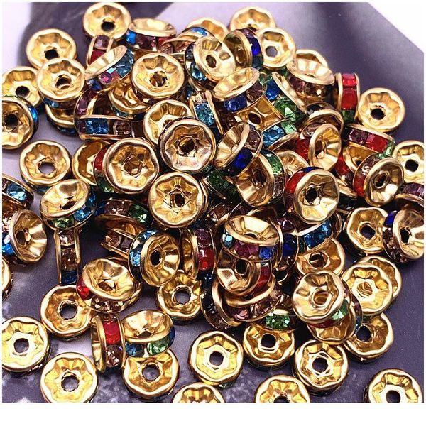 

6/ 8/10mm white crystai rhinestone glass round loose spacer beads for jewelry making diy bracelet acc qylgjl