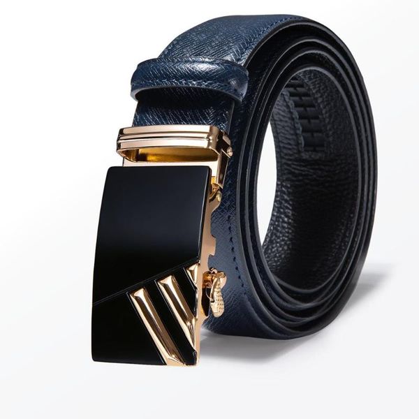 

gold men blue belt black automatic buckle leather luxury cowhide belt alloy buckle belts for men barry.wang designer gr-2054, Black;brown