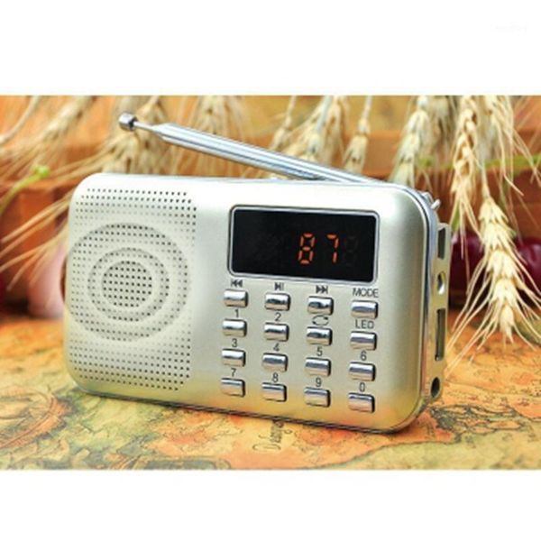 

portable mini stereo lcd digital fm radio speaker with led light and rechargeable battery support usb tf card mp3 music playerum1