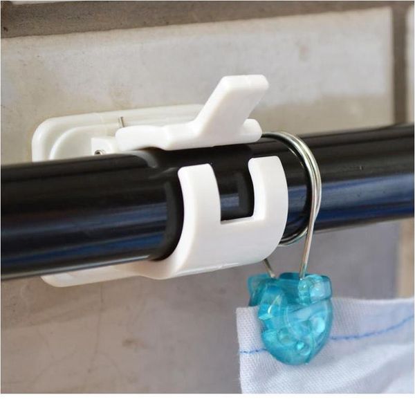 

2pcs/set shelf clip towel shelf fixed clip open buckle hanging rod clip with rod hanging towel curtain adhes jllbdd