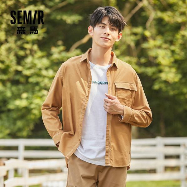 

long sleeve men autumn new casual workwear style solid shirts loose shirt for man