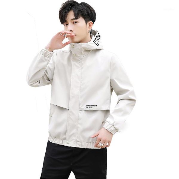 

2019 autumn & winter new arrival men plus velvet letter print hooded jacket korean slim warm cotton jacket, Black