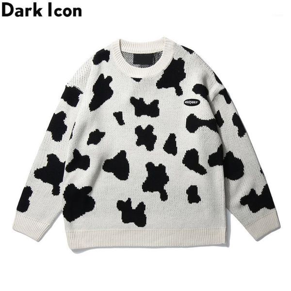 

dark round neck sweater men 2020 winter vintage men's sweaters man, White;black