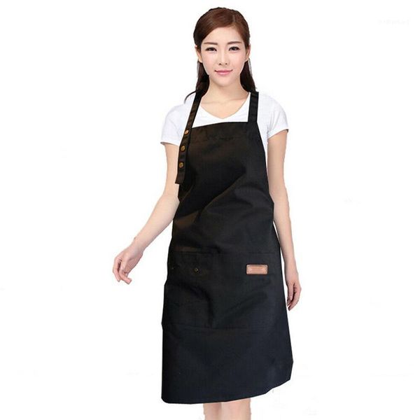 Schürzen 1pc Wasserdicht Männer Frauen Solide Leinwand Küche Restaurant Kochen Lätzchen Backen Kaffee Shop Reinigung Werkzeuge1