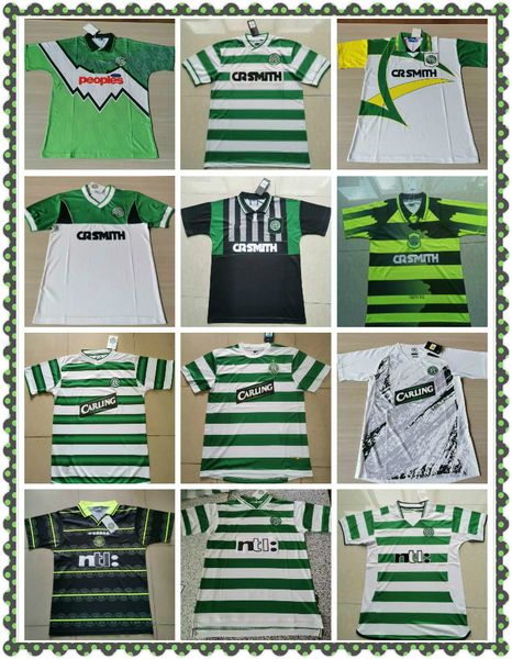 

celtic retro 1994 1996 06 08 soccer jerseys 1991 1992 1998 1999 football shirts larsson classic vintage sutton 1995 1997 football kits top, Black;yellow