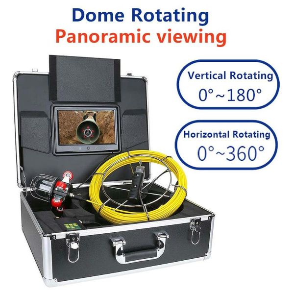 

cameras 9 inch pipe inspection video camera drain sewer pipeline industrial endoscope support 360 degree rotating 30m