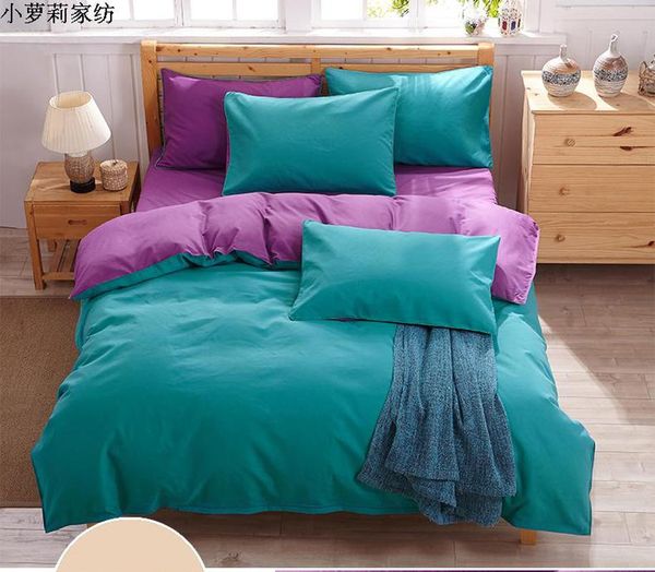 

6size 4pcs bedding sets/bed set/bedclothes/bedspreads/bed linen bed sheet solid color patchwork king//full/twin