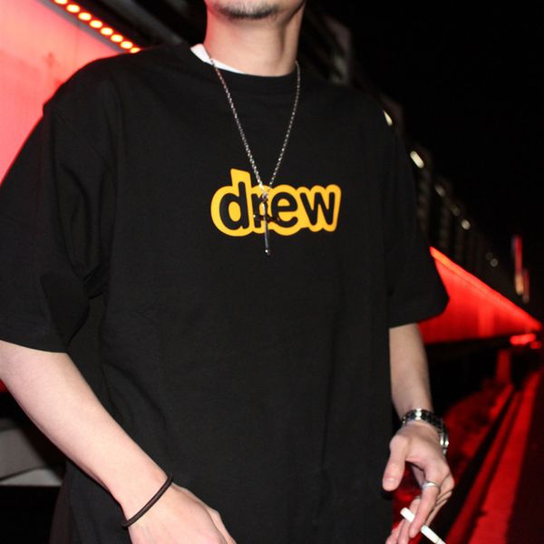 

siting jia drewhouse bieber wu yifan new smiling face tears drew short-sleeved t-shirt for men and women lovers fashion brand, White;black