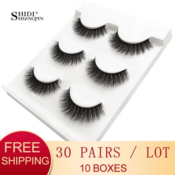 

wholesale 30 pairs / lot 3d mink lashes 100% cruelty natural long false eyelashes handmade makeup soft mink eyelashes x06