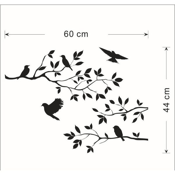 

bird branch wall stickers tree leaf decorative vinyl for children's home decor living room stickers on the wall accessories d4 wmtzvi