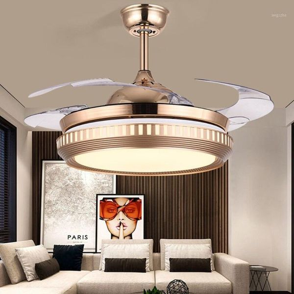 

42 inch fan lamp led ceiling fans lamps with light remote control ac 220v invisible simple european household home living room1