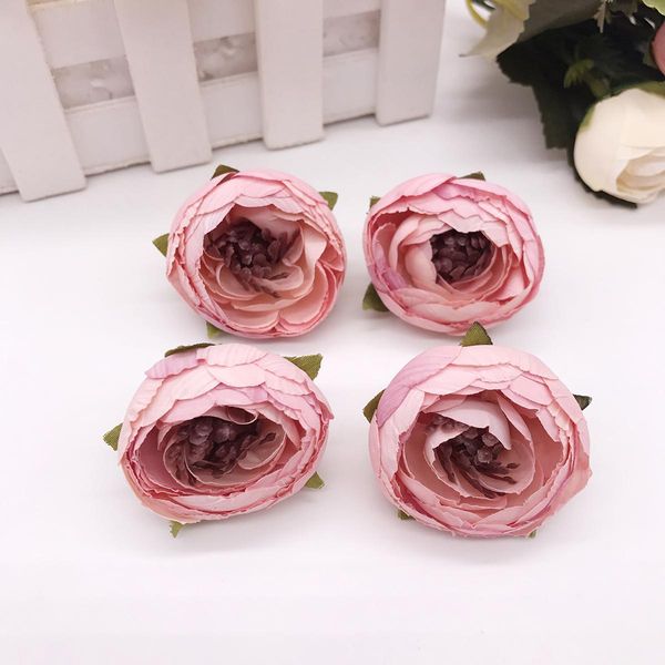 

5pcs artificial tea rose bud small peony flower head flores for wedding decoration wreath scrapbooking diy craft fake flowers wmtgae