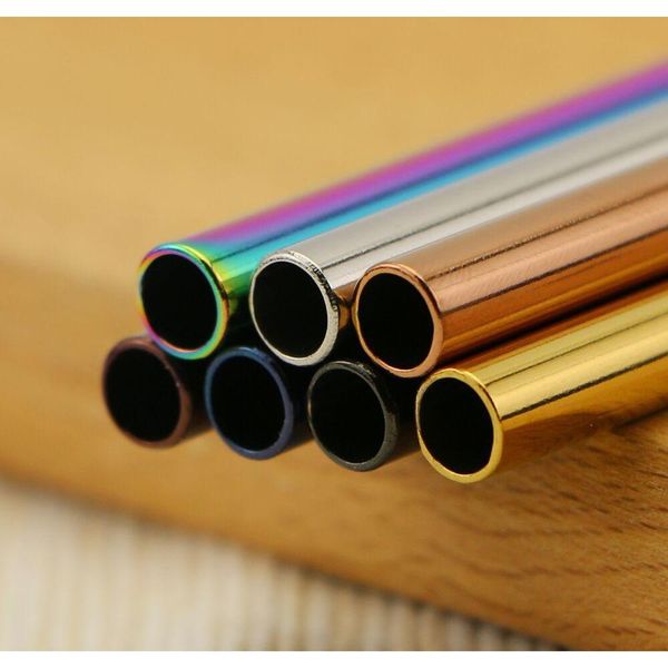 

colorful stainless steel drinking straw 21.5cm bent reusable straws juice party bar access wmtvfb my_home2010