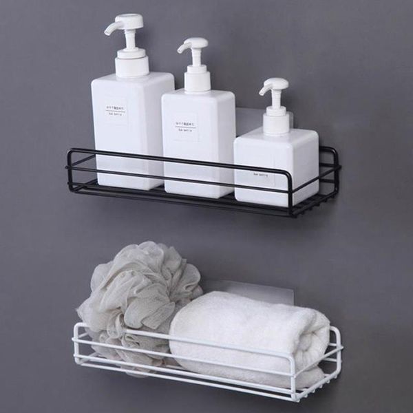 

iron art rack bathroom punch-household laundry hanging basket shower gel rack kitchen wall-mounted storage