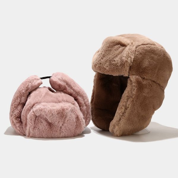 

winter trapper bomber hats eco-friendly ear protection super thick snow outdoor warm fur hats 6 colors, Blue;gray