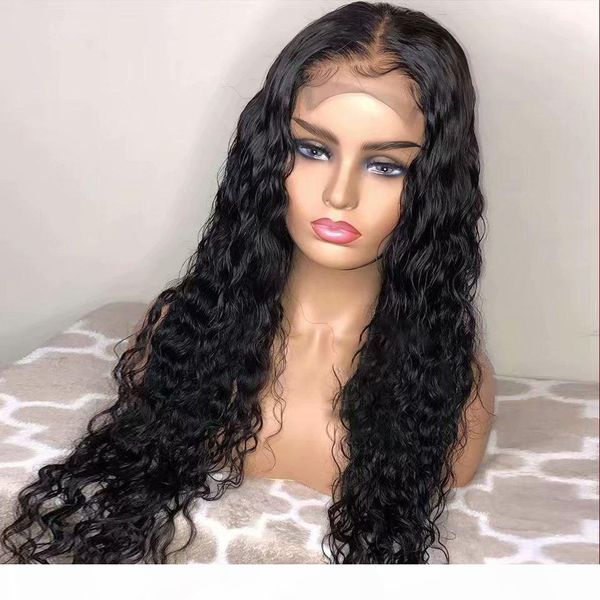 

full lace human hair wigs pre plucked for black women wet and wavy virgin brazilian lace front wig with baby hair, Black;brown