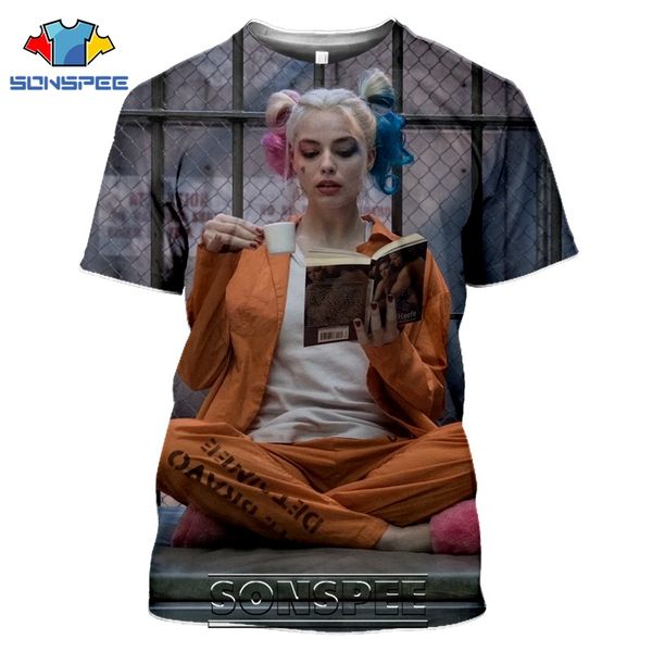 

birds of prey harley quinn movie 3d print shirts plus size funny plus size men clothing