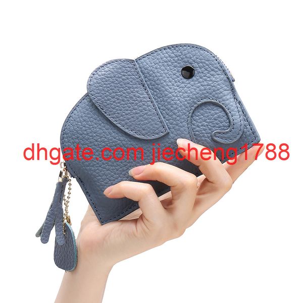 

in leather coin pure leather elephant mini creative coin bag cute girl, Red;black