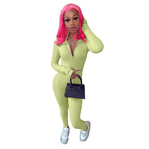 

women fall clothing high waist ribbed jumpsuits turtleneck long sleeve bodysuit lucky label jumpsuit wholesale dropshipping1, Black;white