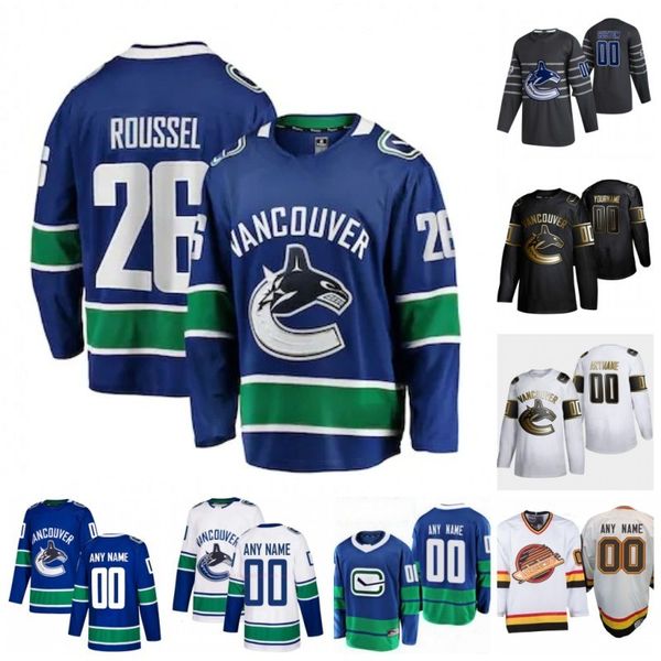 

custom vancouver canucks antoine roussel ashton sautner ben hutton chriser tanev jake virtanen 2020 hockey jerseys women stitched, Black;red