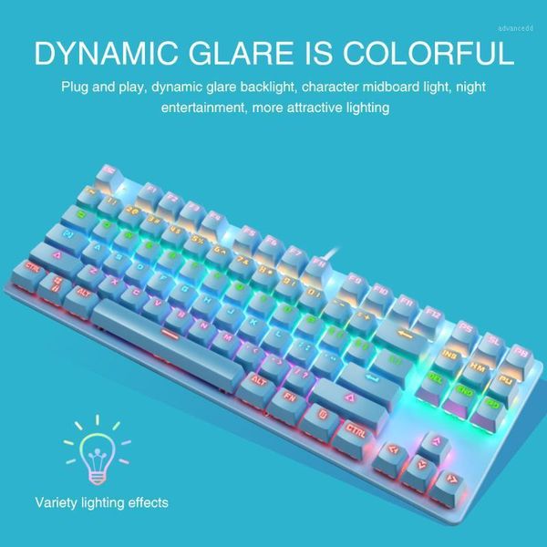 

anti ghosting for pc home office computer accessory waterproof gaming colorful backlit mechanical keyboard 87 keys ergonomic1