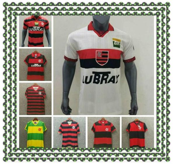 

1982 1988 1990 2008 retro cr flamengo soccer jersey vintage flamengo football shirt s-2xl, Black;yellow