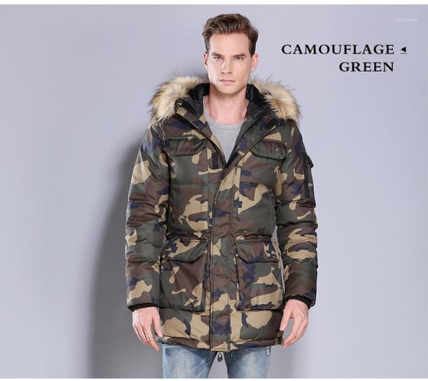 

new men's warmth jacket, camouflage pattern cotton jacket, thick large wool collar and cap cotton medium and lon1, Tan;black