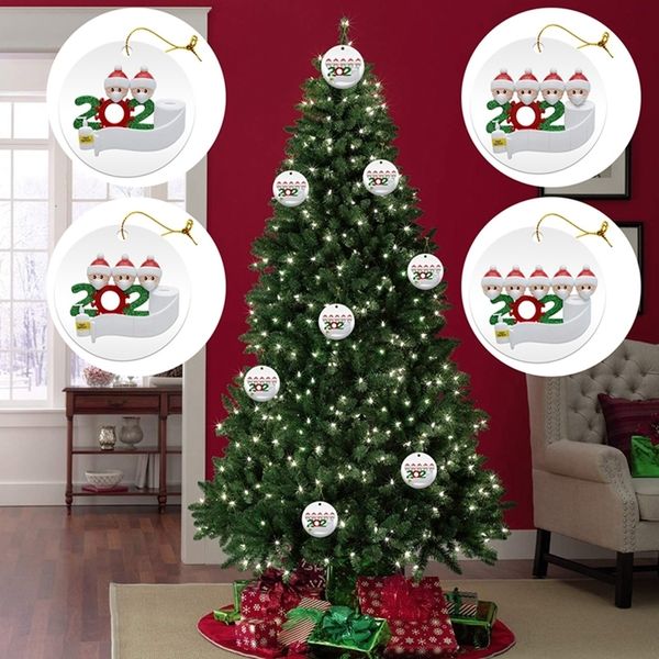 

pvc christmas tree decorations diy name faimly of 2 3 4 5 greetings santa claus wearing mask ornament christmas xmas home decor dda558v2js