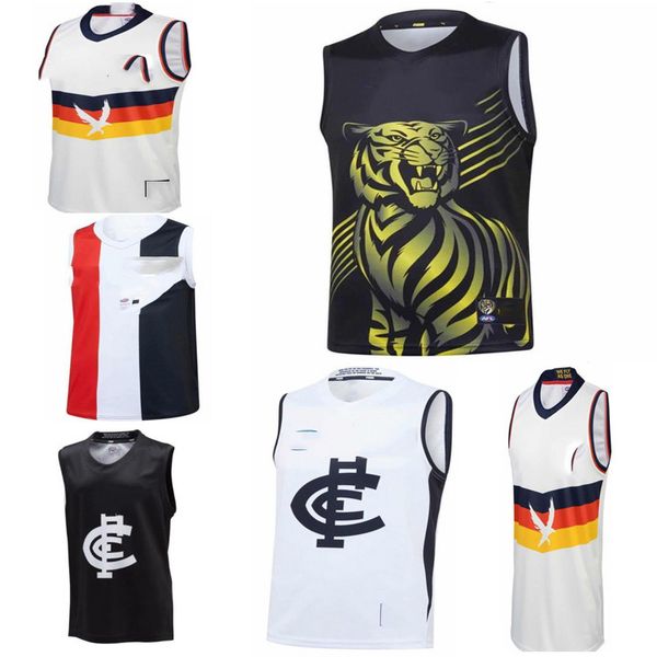 

popular 2020 2021 afl jersey league singlet carlton blues adelaide ravens collingwood richmond tigers hawthorn hawks jersey volume_up conte, Black;gray