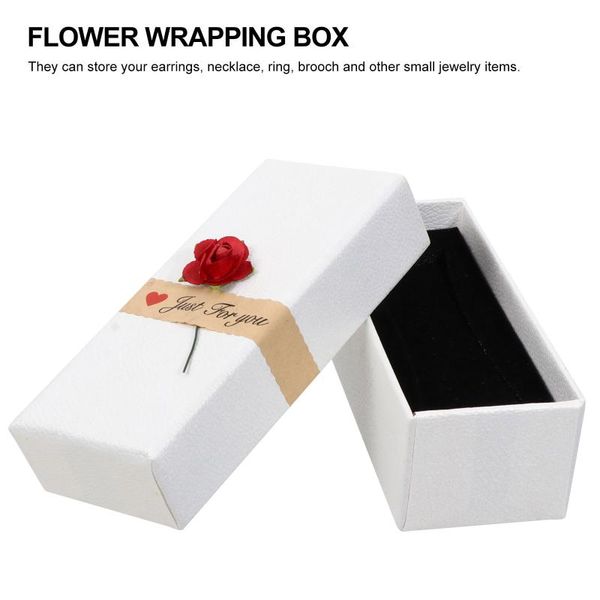 

6pcs creative flower gift box rose design jewelry case delicate paper case
