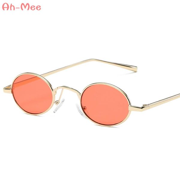 

sunglasses retro small oval for women metal frame 2021 fashion brand designer color lenses sun glasses uv400 s8003, White;black