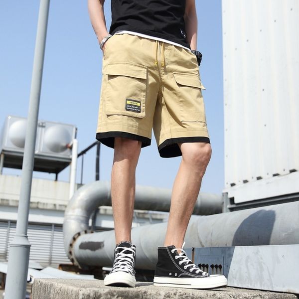 

ieuic 2020 men cotton shorts and shorts cotton students summer casual capris trend men's loose casual breathable sports pants ekfoh, Blue