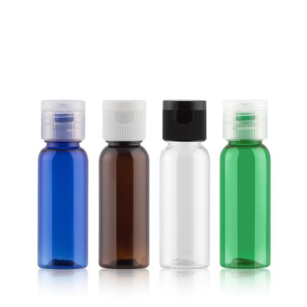 20ml X 50 Mini campione verde Bottiglie di plastica vuote per la cura della persona Trasparente Tappo per contenitore per esposizione di olio per bottiglie da viaggio per piccoli hotel