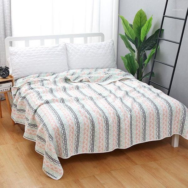 

blankets six layer gauze super soft geometry bedspread pure cotton bedding home summer / kids bed towel blanket cozy cover blankets1