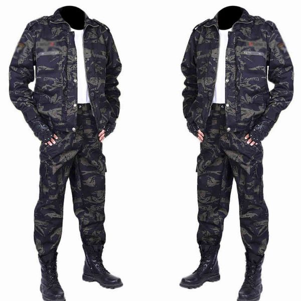 

men's outdoor camouflage work protective welder wear-ristant clothing, new in spring and autumn 2021, Gray