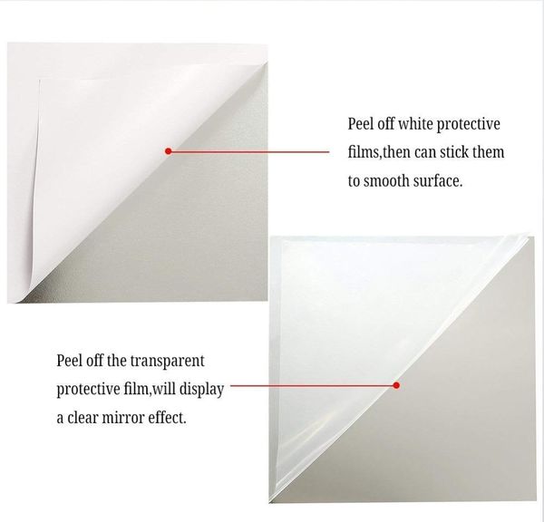 

4pcs decorative self adhesive 3d tile wall mosaic mirror effect room square diy home decor stickers wmtufw xhlight