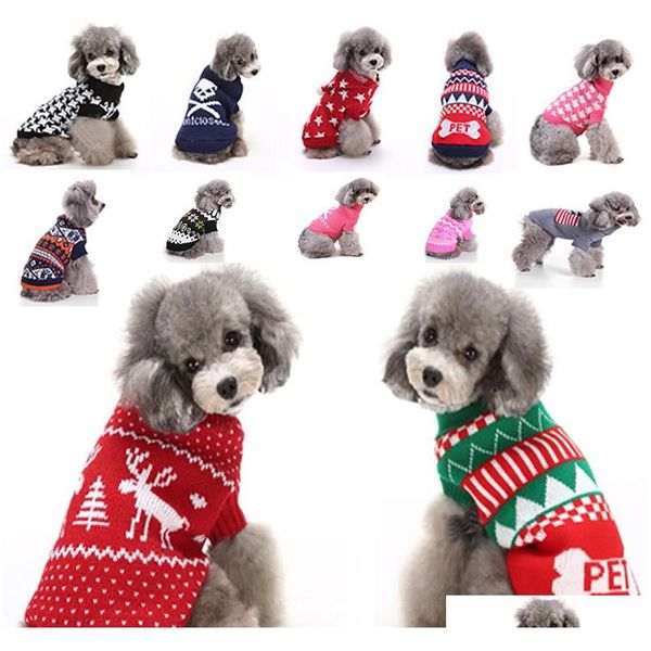 

dog clothes for halloween christmas reindeer snowflake pumpkin skull puppy pet costumes clothing knitted outerwears coat sweater lor6f